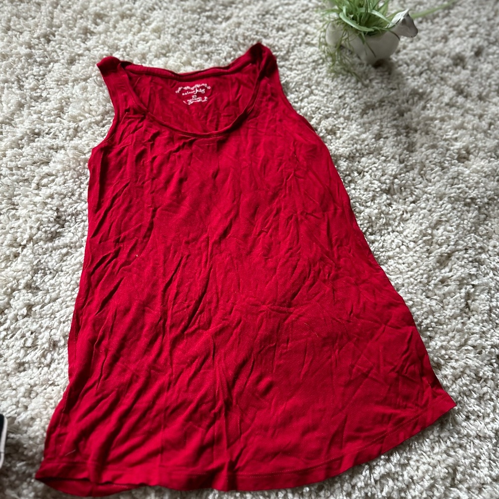 Maison Jules Casual chic simple red comfy cozy shabby chic red tank top